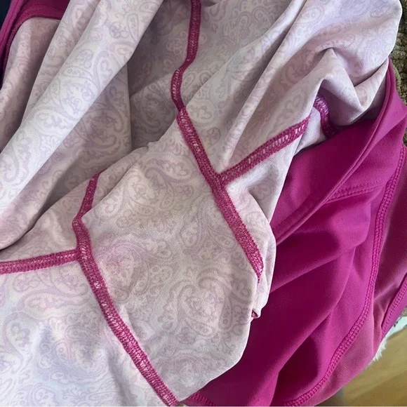 Title Nine Diamalete Skort Size L Paisley Orange Hot Pink Stretch Tennis Skirt - Picture 8 of 8